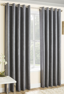 Vogue Eyelet, Grey - Ready Made Curtains